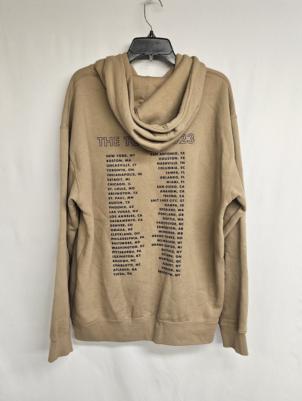 Jonas Brothers The Tour Hoodie 2023 Tan Brown Sweatshirt-Size Large EUC - Picture 4 of 9